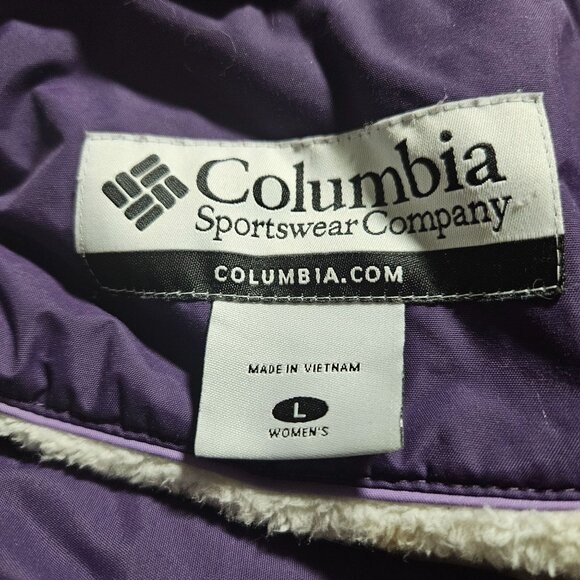 Columbia Purple Hooded Winter Jacket Womens Size Large Waterproof Breathable - Picture 5 of 7